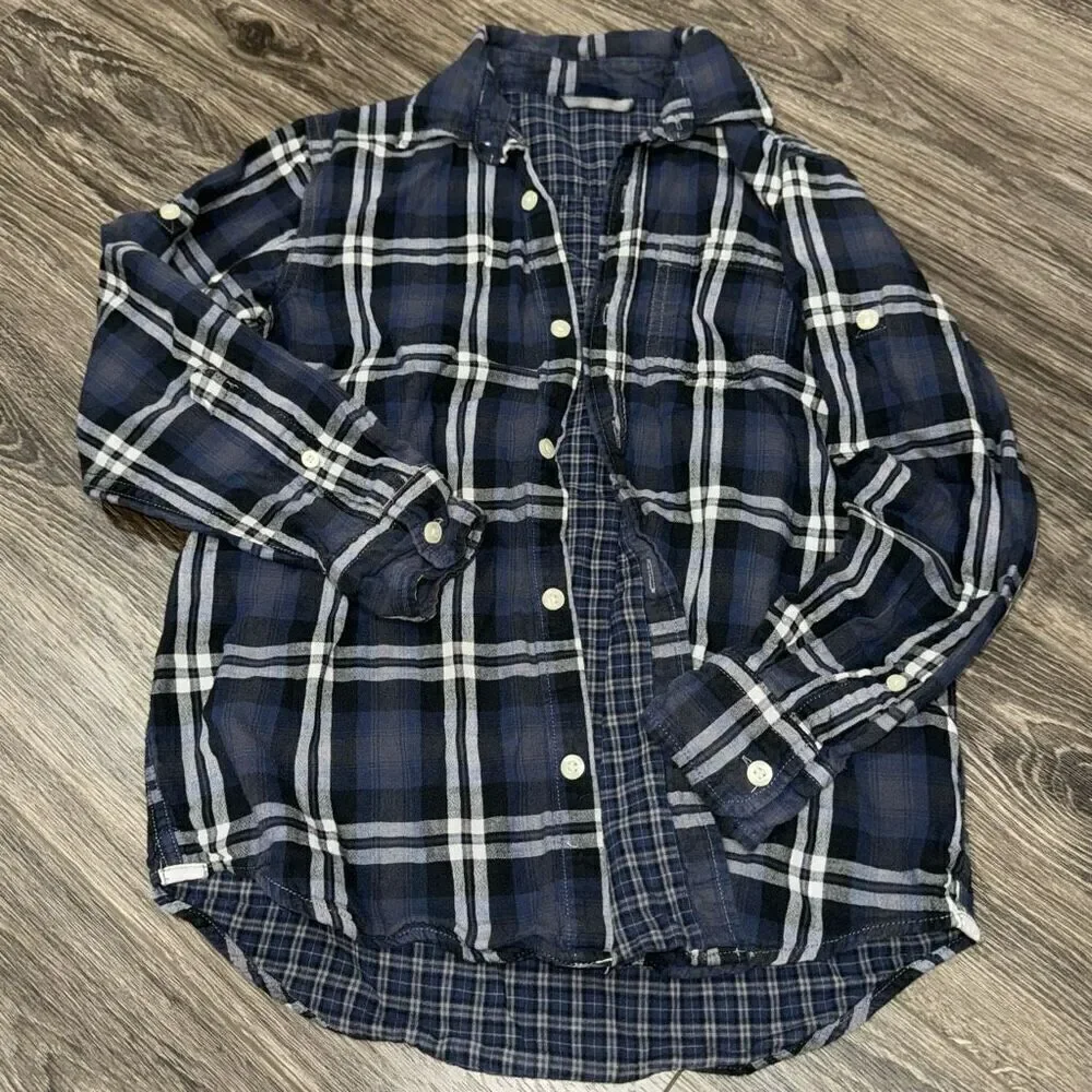 Gap Kids blue Plaid Soft lightweight flannel